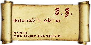 Beluzsár Zója névjegykártya